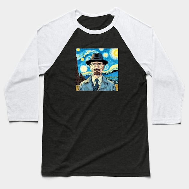 Heisenberg Vangogh artowork Baseball T-Shirt by nerd.collect